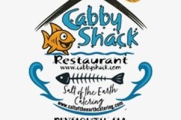 Logo with fish graphic, 'Cabby Shack Restaurant' text, and 'Plymouth, MA' below.